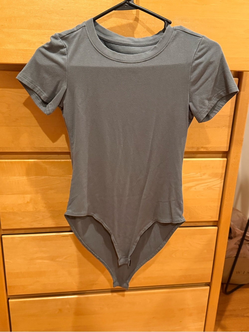 Gray Short-Sleeve Bodysuit for Women